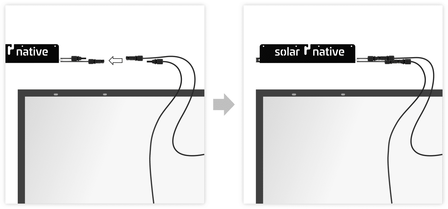 Verbindung der MC4-Stecker von PowerStick und Solarmodul